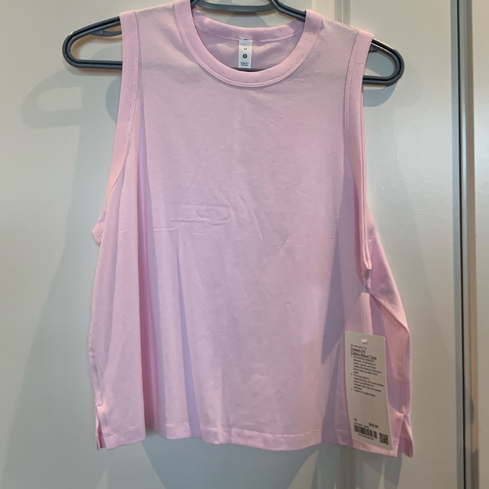Classic fit cotton blend tank top